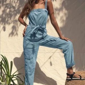Free People | Go West Denim Jumpsuit